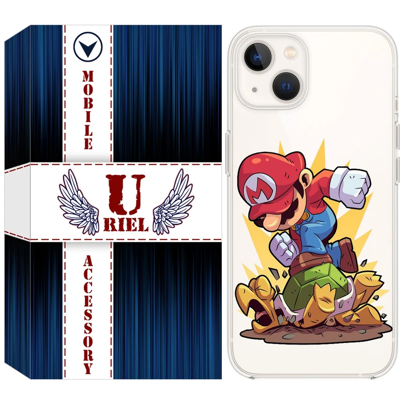 کاور ژله ای یوریل قاب مدل Clear کد 64 طرح ماریو مناسب برای گوشی موبایل اپل iPhone 13