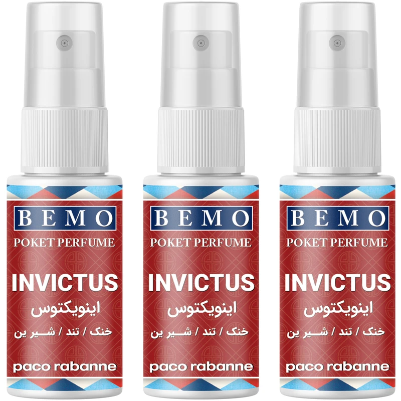 عطر جیبی مردانه بمو مدل INVICTUS حجم 20 میلی لیتر بسته 3 عددی