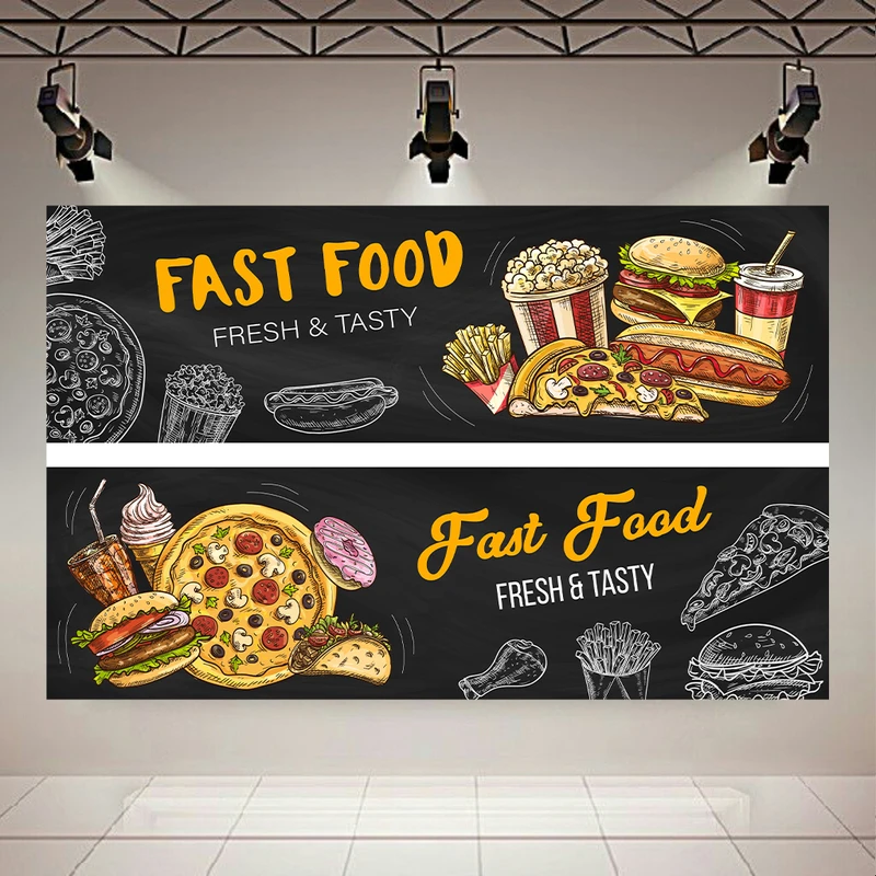 پوستر پارچه ای طرح مخمل فست فود مدل تازه و خوشمزه کد AR303673