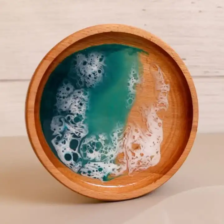 بشقاب چوبی مدل H300 طرح دریا