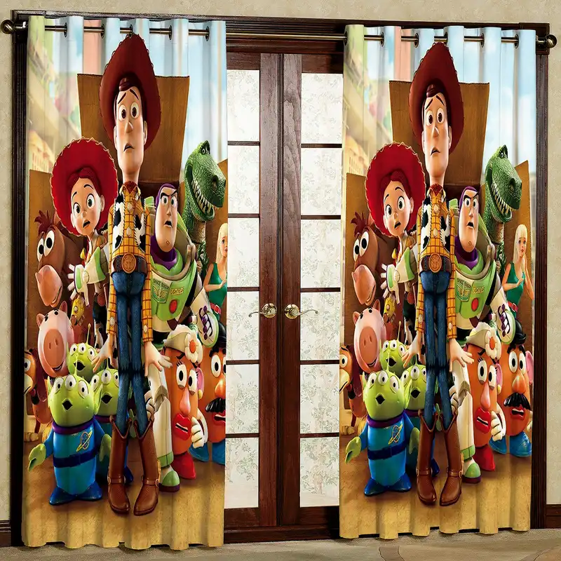 پرده مدل کارتون اسباب بازی ها مخمل پانچی کد 4125 سایز 200x140 سانتی متر