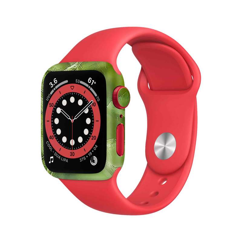  برچسب ماهوت طرح Green-Crystal-Marble مناسب برای اپل واچ Watch 6 44mm