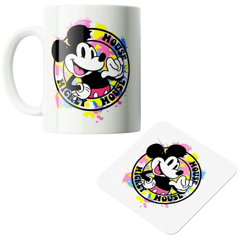 ماگ پاد آفرین مدل کارتونی میکی موس کیوت فانتزی بامزه کد PZ337 به همراه زیرلیوانی