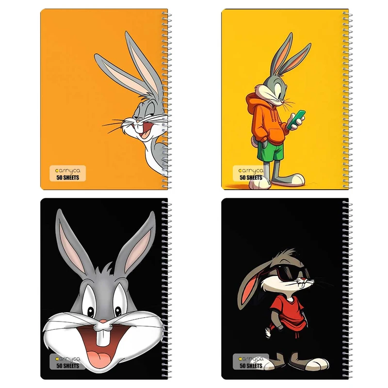 دفتر نقاشي 50 برگ کارنيکا طرح باگز بانی The Bugs Bunny کد 85541 مجموعه 4 عددی