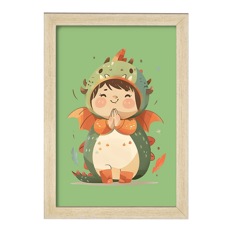 تابلو خندالو مدل دختر اژدهایی کیوت کد F7410