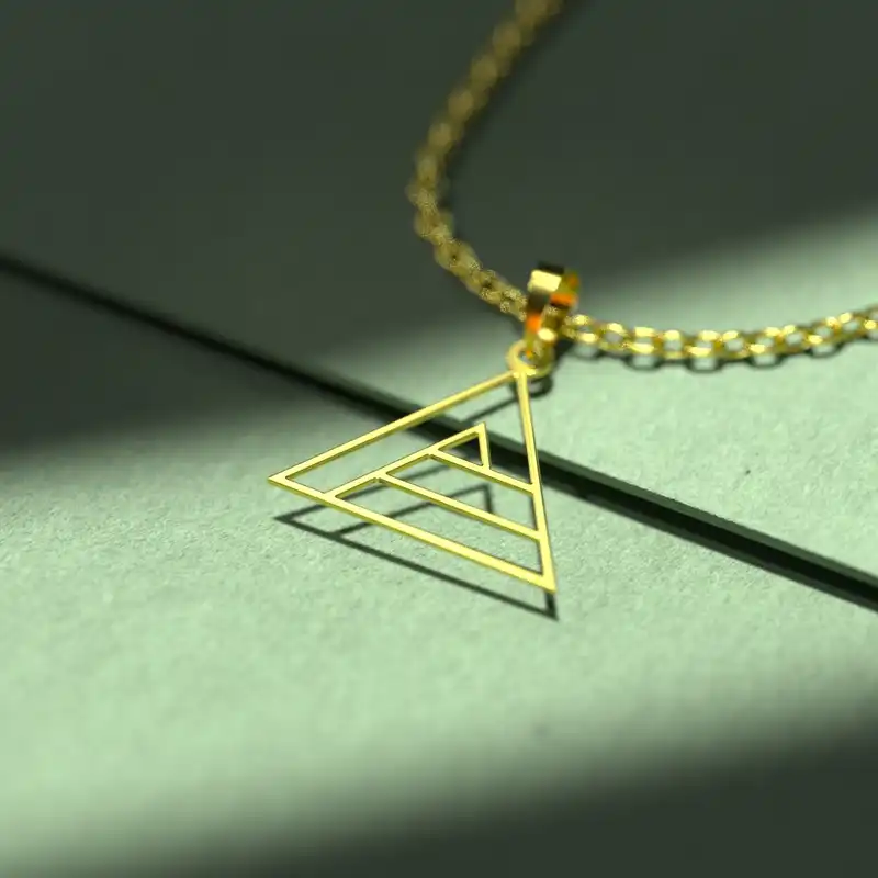 گردنبند طلا 18 عیار زنانه مدوپد مدل مثلث کد F3-1-1065