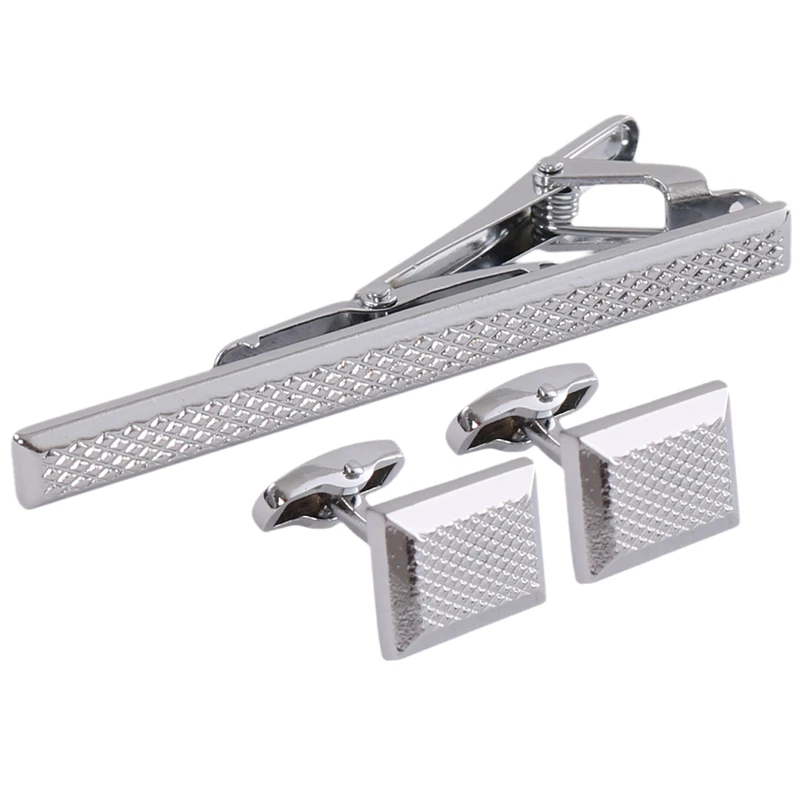 ست دکمه سردست و گیره کراوات مردانه ورد فشن مدل PJ-105282
