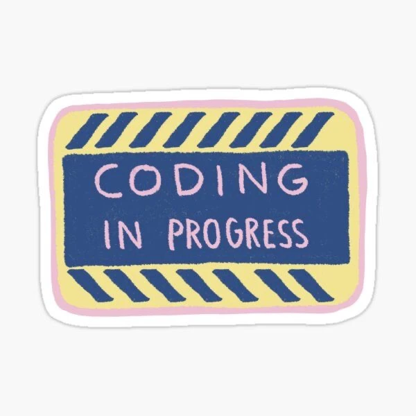 استیکر لپ تاپ و موبایل طرح CODING IN PROGRESS کد 10115