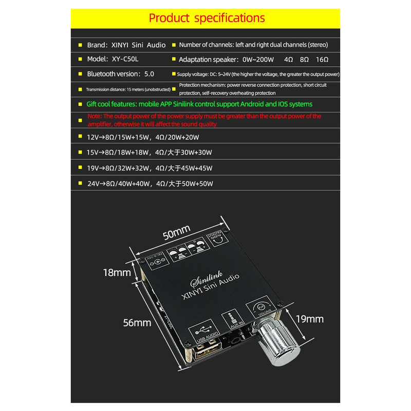 ماژول آمپلی فایر بلوتوثی مدل 50W_X2 کد A type usb ماژول آمپلی فایر بلوتوثی مدل 50W_X2 کد A type usb