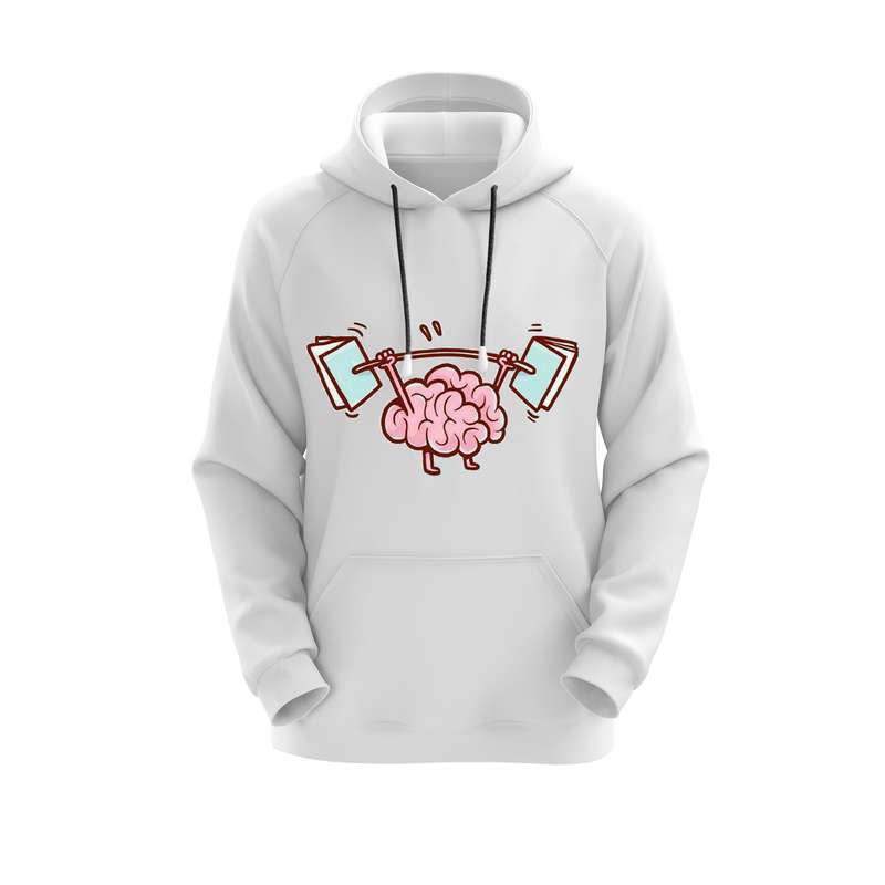 هودی زنانه مدل مغز کد J99 سفید