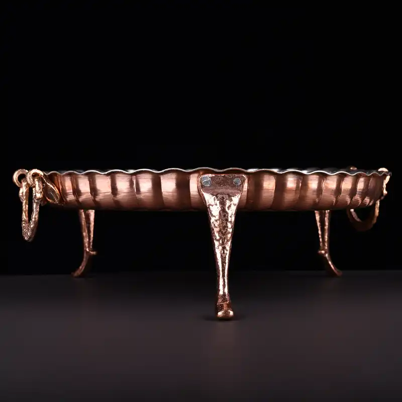 سینی مسی مدل انگشتی پایه بلند زنجان کد 35