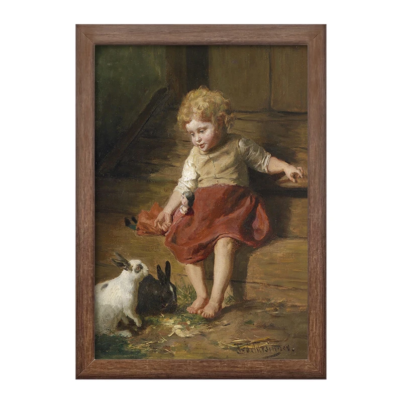 تابلو خندالو طرح نقاشی مادر عروسک اثر فلیکس شلزینگر کد F12304