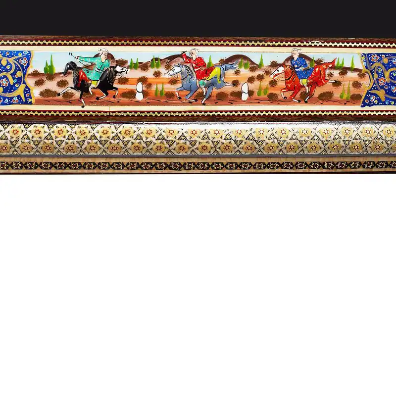 تابلو قلمزنی طرح گل و مرغ و چوگان کد 10060-5