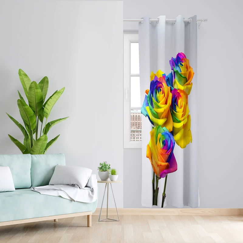 پرده طرح هفت رنگ مدل مخمل پانچی کد 1814 z سایز 140x200 سانتی متر