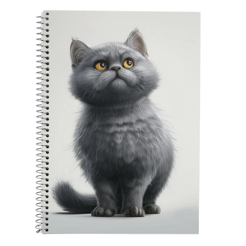 دفتر زبان 50 برگ مدوپد مدل سه خط طرح گربه کد DF14757