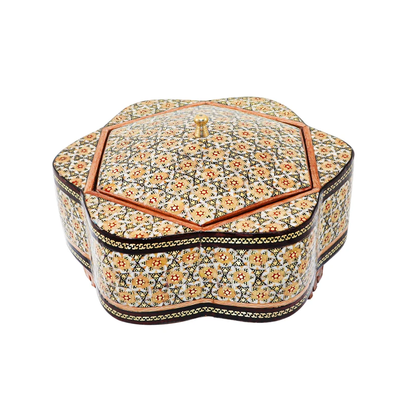 شکلات خوری خاتم کاری مدل هذلولی کد 1f3Hexagon16