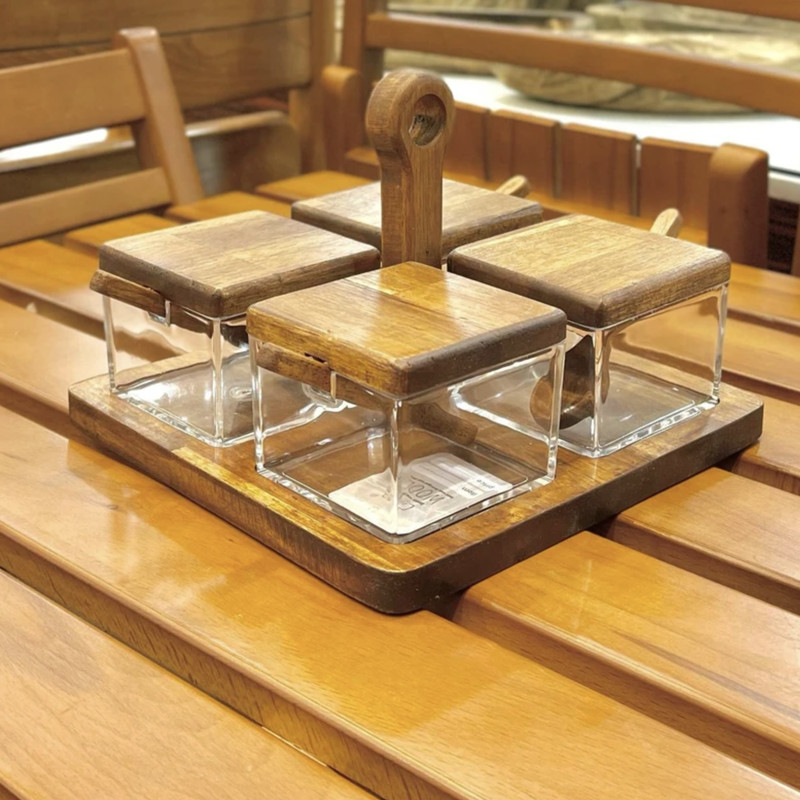 ظرف مربا و عسل لوناوود مدل wood-acrylic کد RM41841