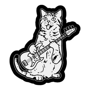 برچسب لپ تاپ طرح گربه گیتارزن کد 2495