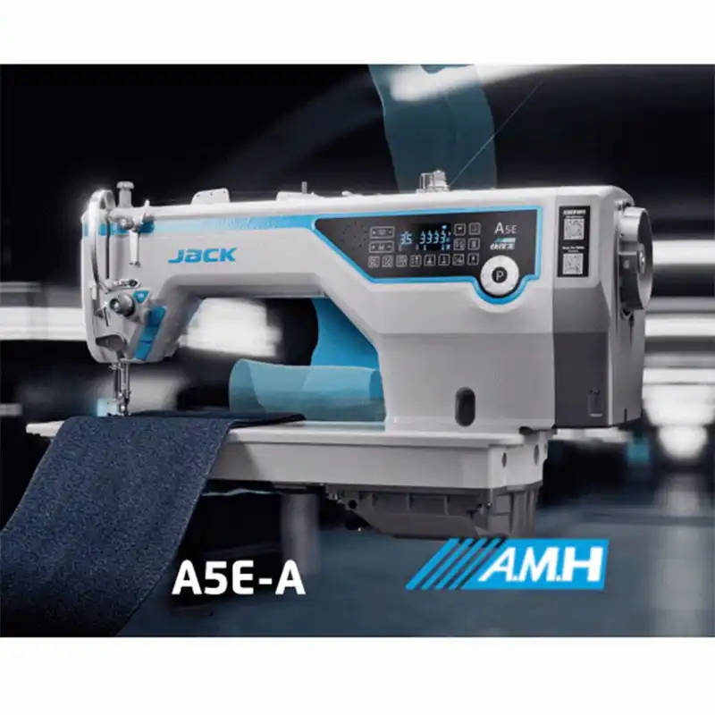 چرخ خیاطی صنعتی راسته دوز تمام اتوماتیک جک مدل A5E - به همراه میز و پایه