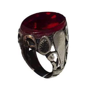 انگشتر نقره مردانه مدل یاقوت Y1911