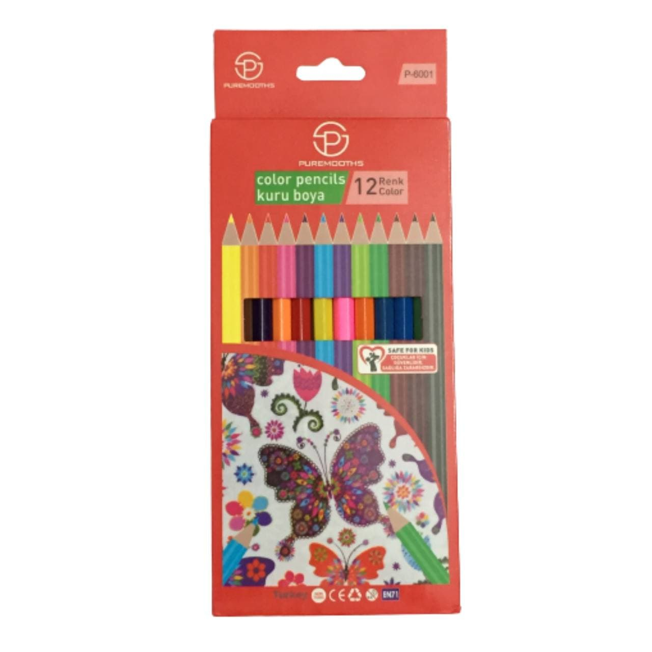 مداد رنگی 12 رنگ مدل پروانه ای