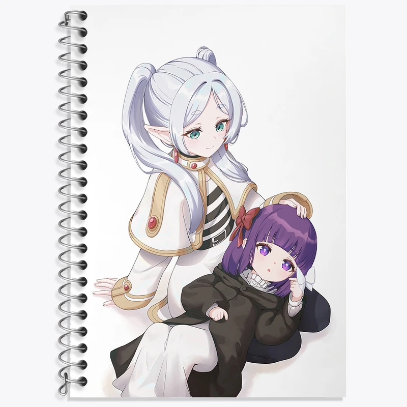 دفتر زبان 50 برگ خندالو مدل سه خط طرح انیمه فریرن (Frieren) کد 32578