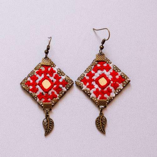 گوشواره سوزن دوزی کد A119