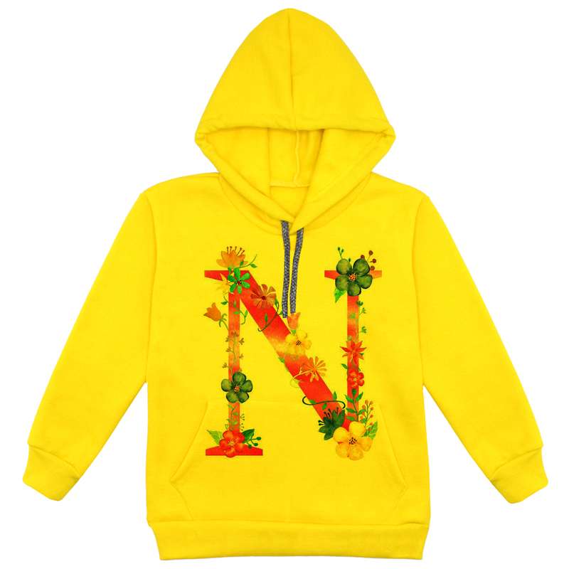 هودی دخترانه مدل F71 N رنگ زرد