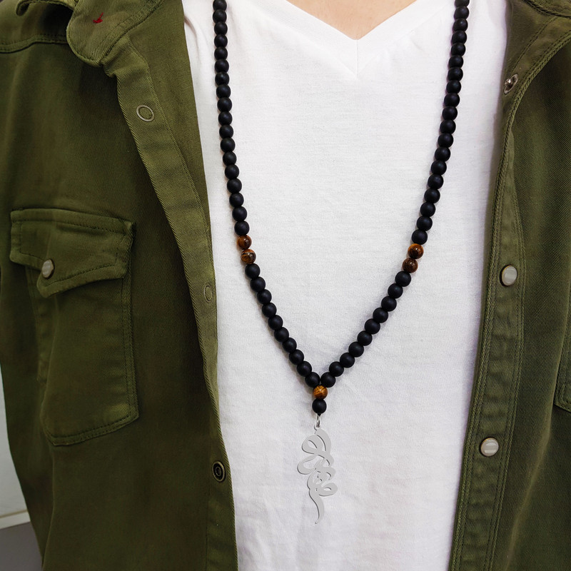 گردنبند نقره مردانه ترمه ۱ مدل صابر کد ma 1966 گردنبند نقره مردانه ترمه ۱ مدل صابر کد ma 1966