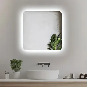 آینه سرویس بهداشتی آزالیا مدل بک لایت نوردار مربع MSBC4040 سایز 40*40 سانتی متر