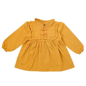 پیراهن دخترانه مدل 1062 رنگ خردلی