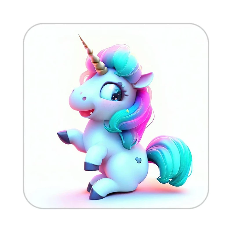 زیر لیوانی کاکتی طرح اسب تک شاخ و یونیکورن مدل mp32469