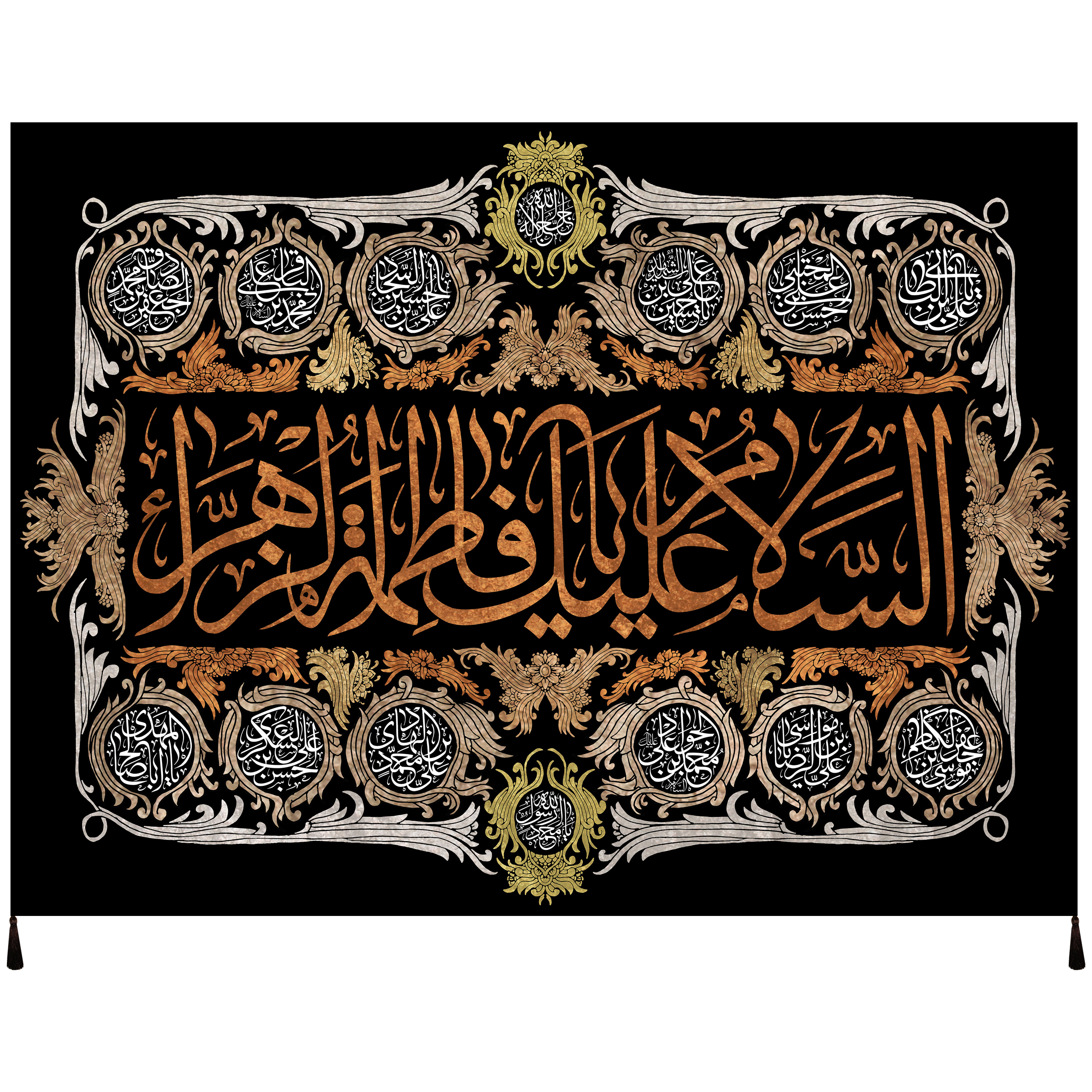 پرچم طرح حضرت فاطمه سلام الله علیها کد 1034