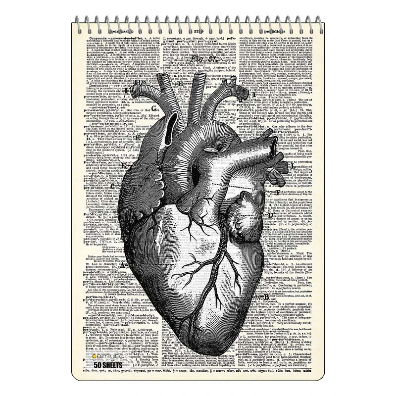 دفتر نقاشی 50 برگ سیمی کارنیکا طرح روزنامه وینتج قلب Vintage Newspaper Heart کد 55992