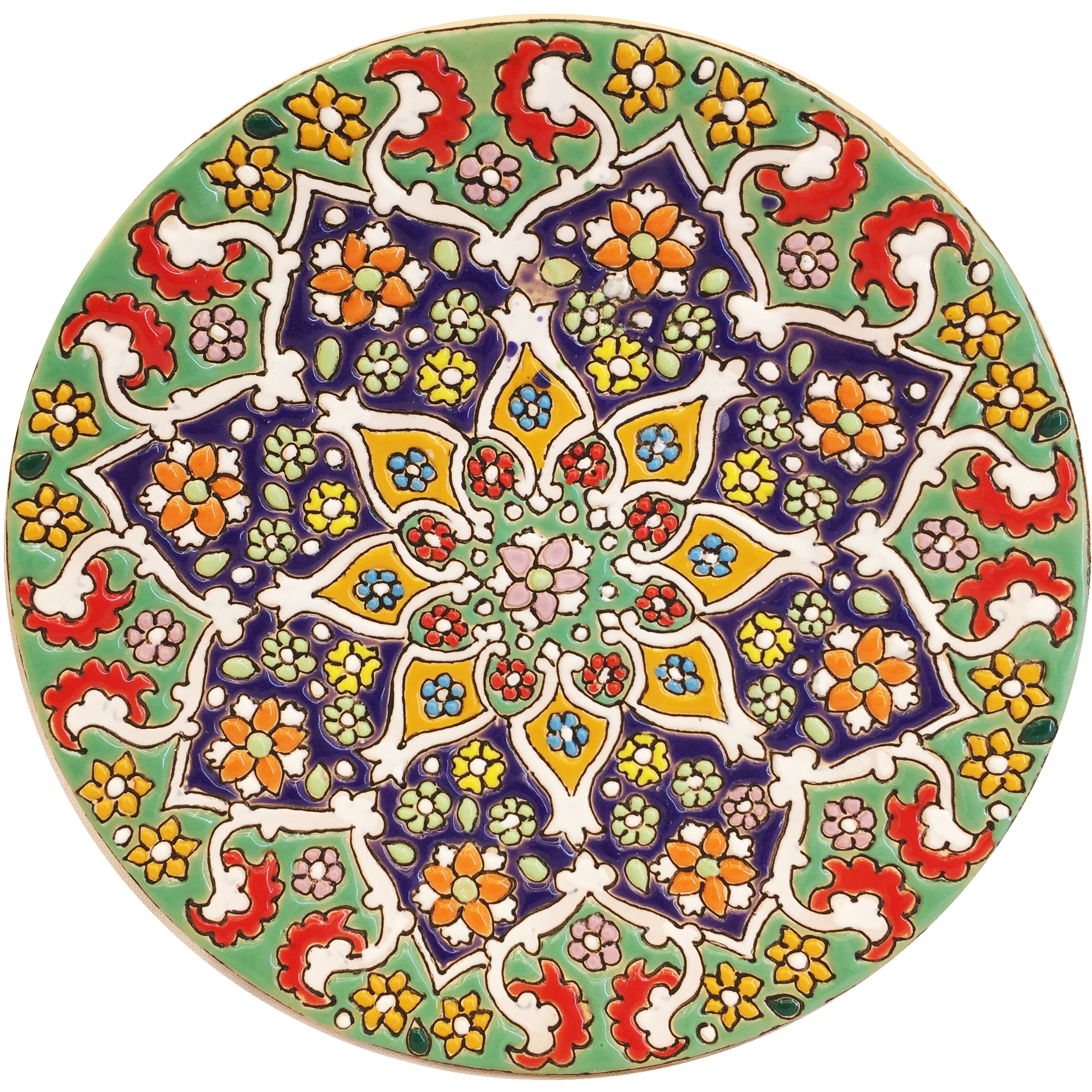بشقاب میناکاری سفالی زمانیان کد ZMN15074
