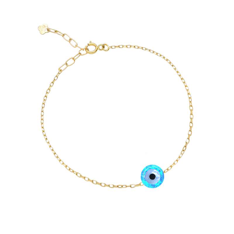 پابند طلا 18 عیار زنانه ماوی گالری مدل دایره اپال چشم نظر پابند طلا 18 عیار زنانه ماوی گالری مدل دایره اپال چشم نظر