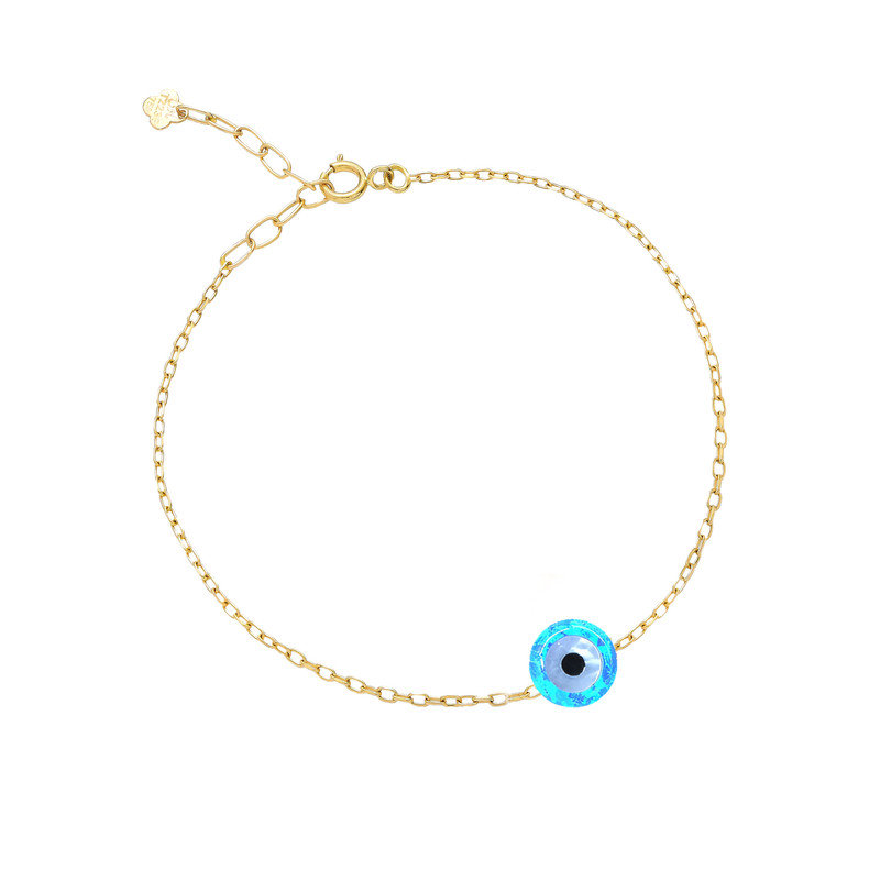 پابند طلا 18 عیار زنانه ماوی گالری مدل دایره اپال چشم نظر پابند طلا 18 عیار زنانه ماوی گالری مدل دایره اپال چشم نظر