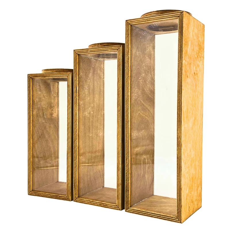 بانکه گردو شوشتری مدل چوبی درب مگنتی کد BK01PS32 مجموعه 3 عددی