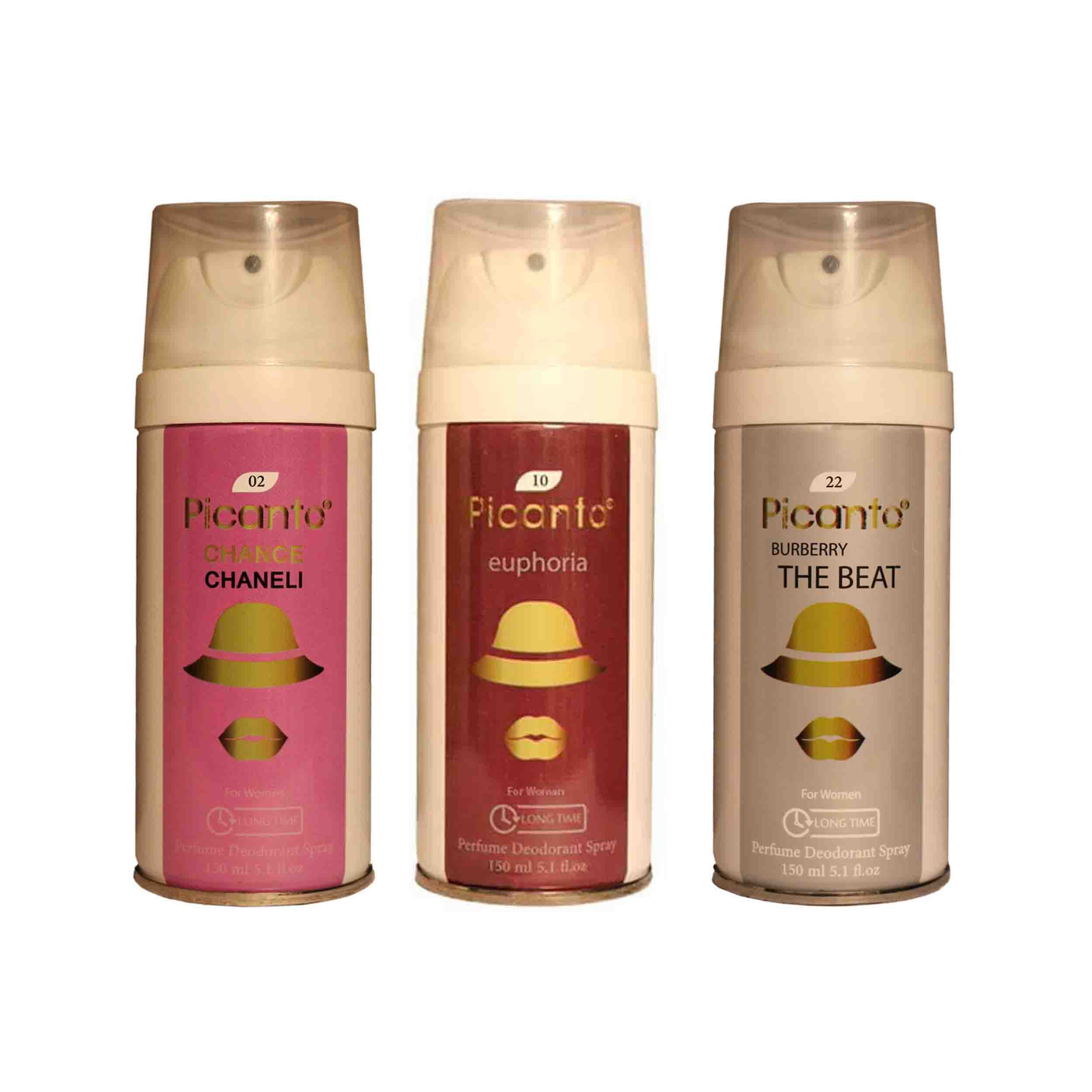 اسپری خوشبو کننده بدن زنانه پیکانتو مدل pw22 حجم 150 میلی لیتر مجموعه 3 عددی