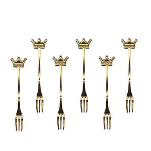 چنگال اردو خوری مدل تاج مجموعه 6 عددی 