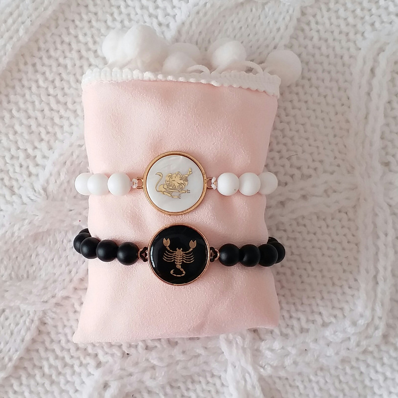 دستبند مدل ماه تولد مرداد و آبان F065 مجموعه 2 عددی