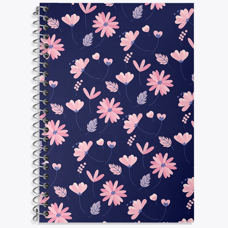 دفتر زبان 50 برگ خندالو مدل دو خط طرح گل گلی کد N316