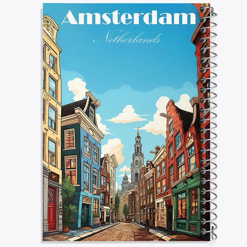 دفتر شطرنجی 50 برگ خندالو طرح آمستردام (Amsterda) کد F6317