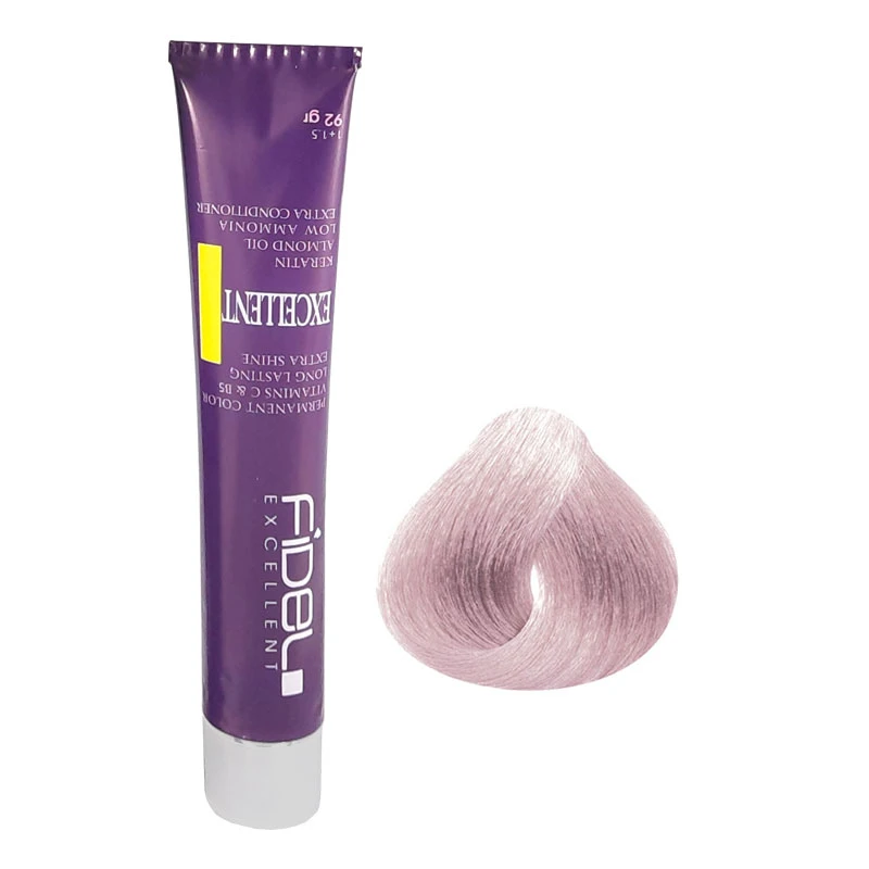 رنگ مو فیدل اکسلنت شماره F50 حجم 100 میلی‌لیتر رنگ صورتی یاسی