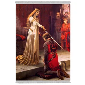 فرش پارچه‌ای دفه مدل فرشینه شانل مخمل طرح فانتزی کد 7018