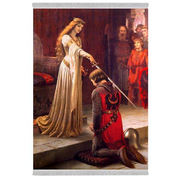 فرش پارچه‌ای دفه مدل فرشینه شانل مخمل طرح فانتزی کد 7018