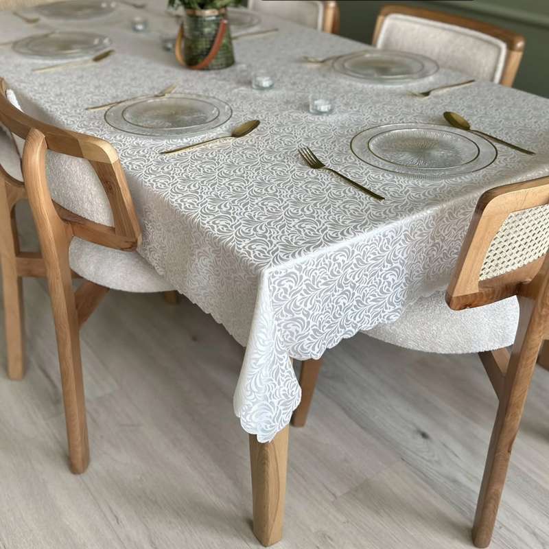 رومیزی رزین تاژ مدل پراگ گرد سایز 147x147 سانتی‌متر