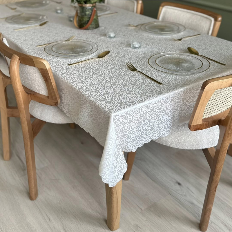 رومیزی رزین تاژ مدل پراگ گرد سایز 147x147 سانتی‌متر