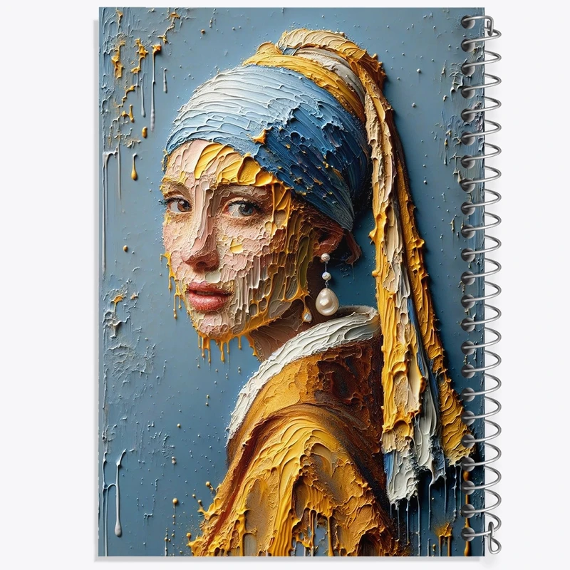 دفتر نقاشی 50 برگ خندالو طرح دختری با گوشواره مروارید کد F1213