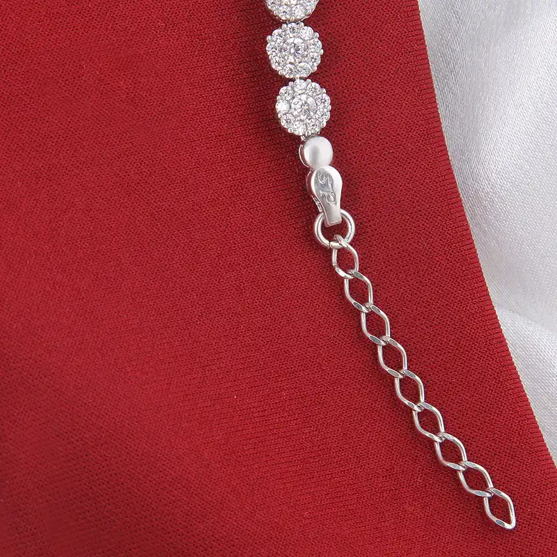 دستبند نقره زنانه مدل آبکاری رادیوم کد DP_601